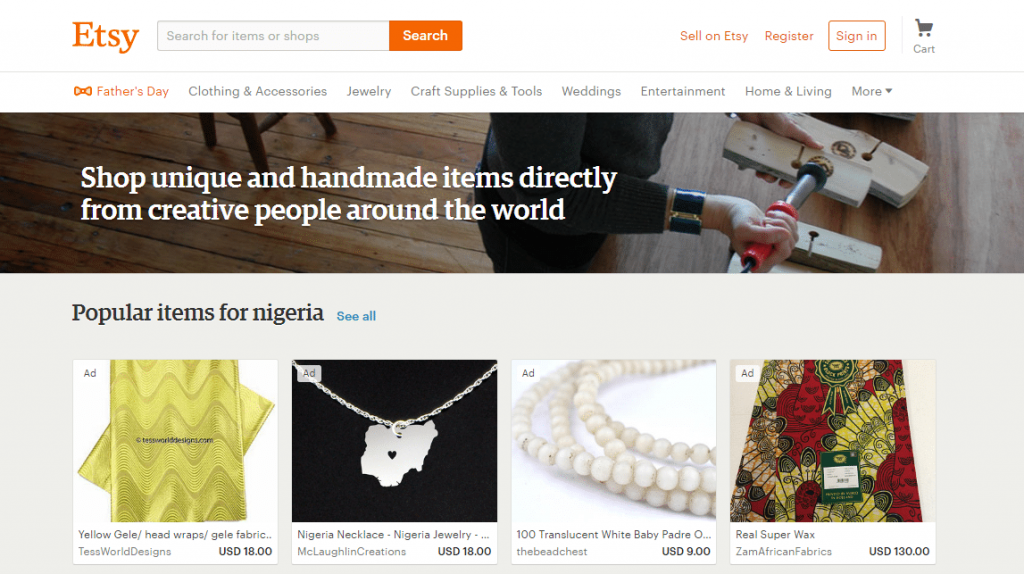 29 Latest Online Money Making Opportunities In Nigeria 2019 - 12 sell art and crafts on etsy