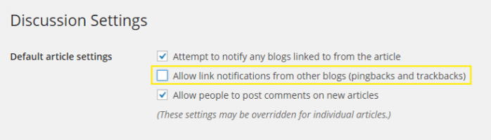 How to Disable Pingbacks and Trackbacks