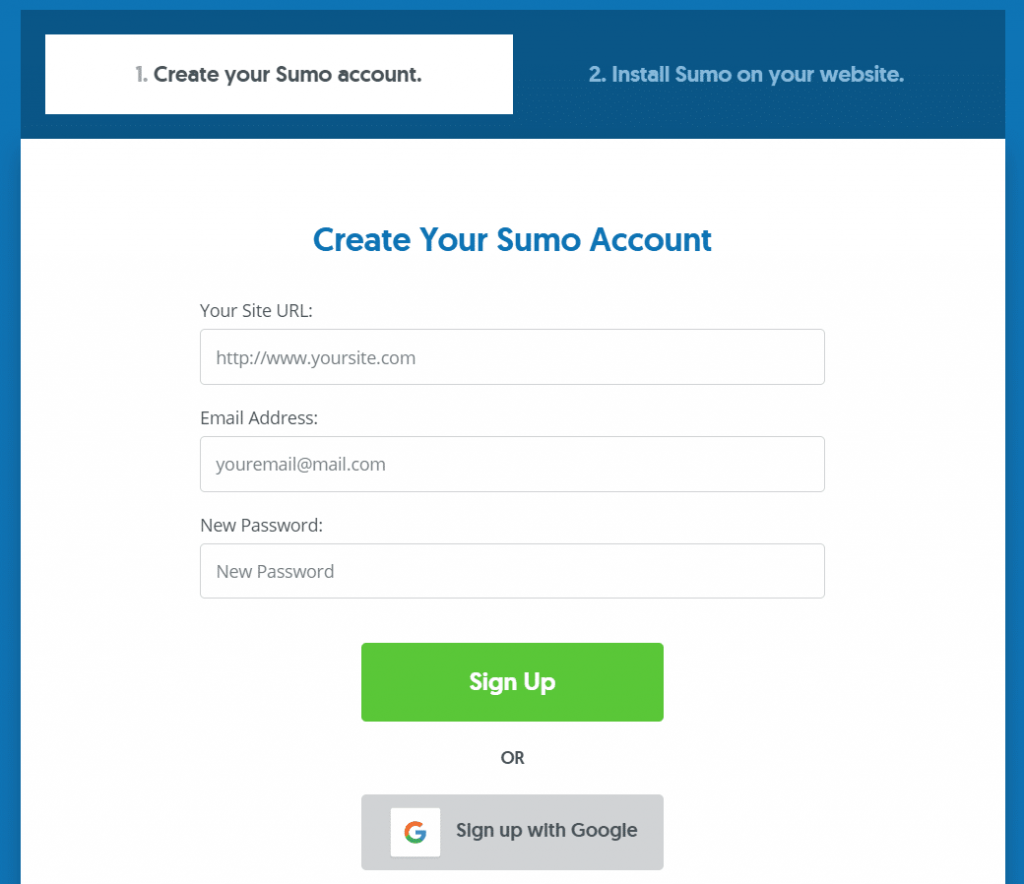 Create your sumo account