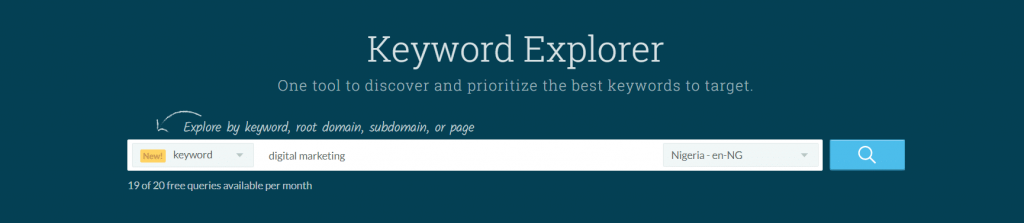 MOZ eyword Explorer - keyword-research-tools