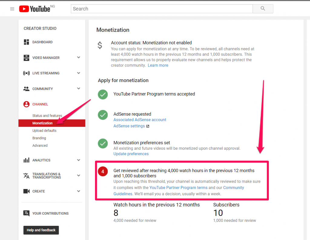 youtube monetization