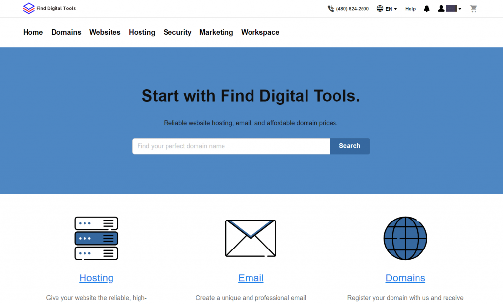 Finddigitaltools hosting and domain