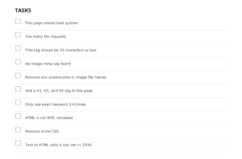 Free Website Audit Tool - SEO Recommended Task