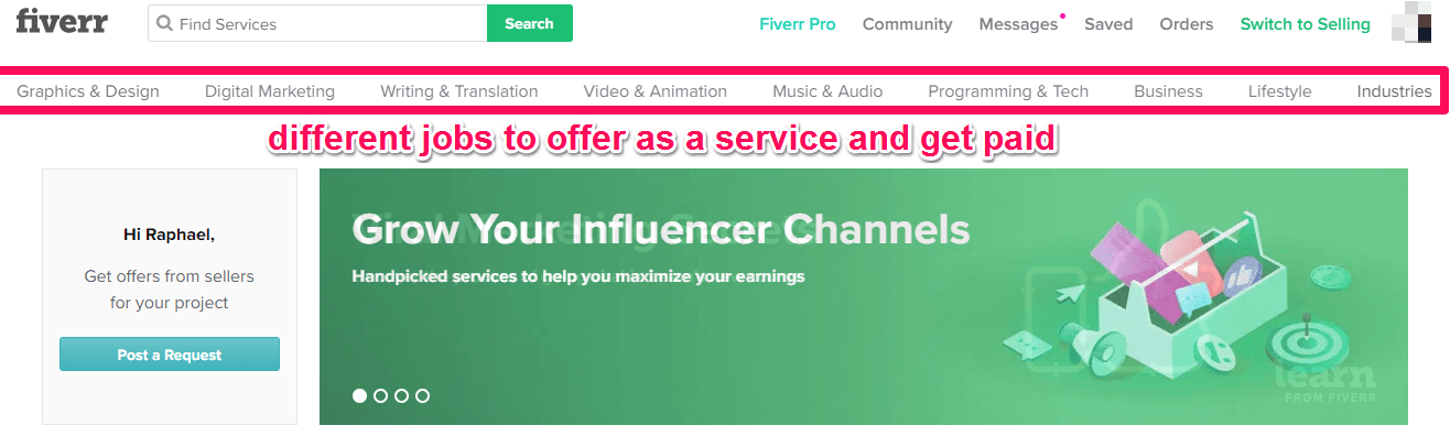 Earn Income Online from Fiverr