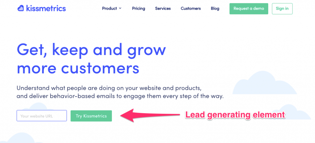 Landing page 