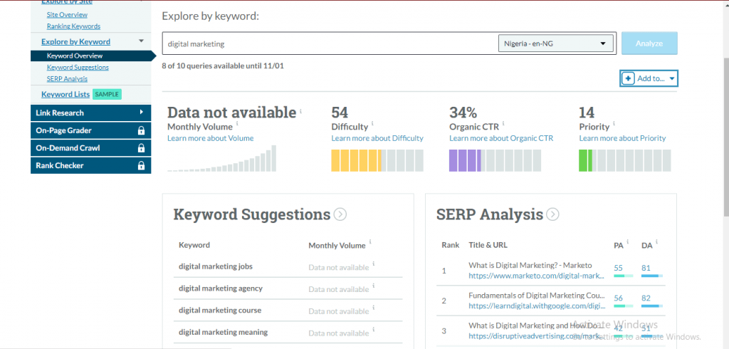 keyword planner