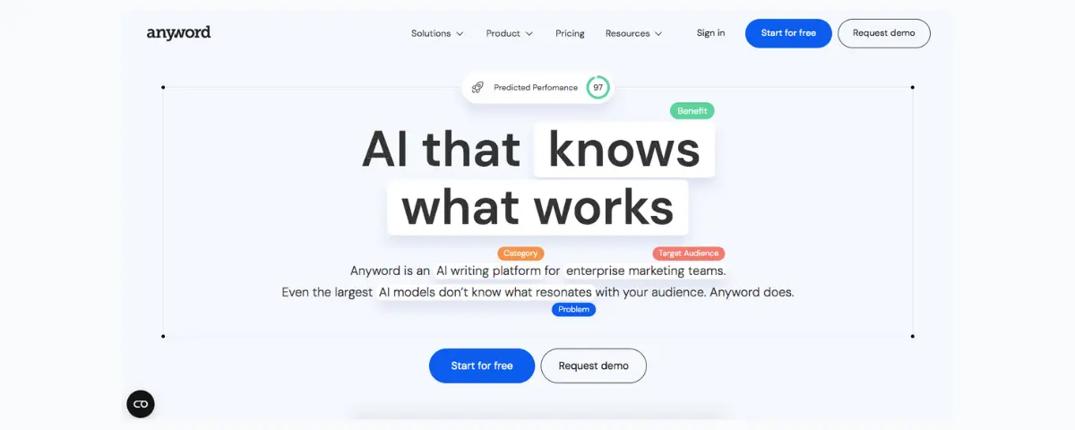 Anyword - AI writing tool