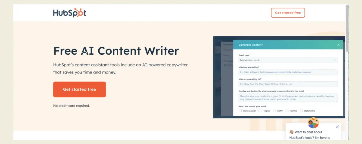 Hubspot AI content writer