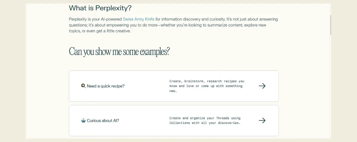 perplexity - AI writing tool