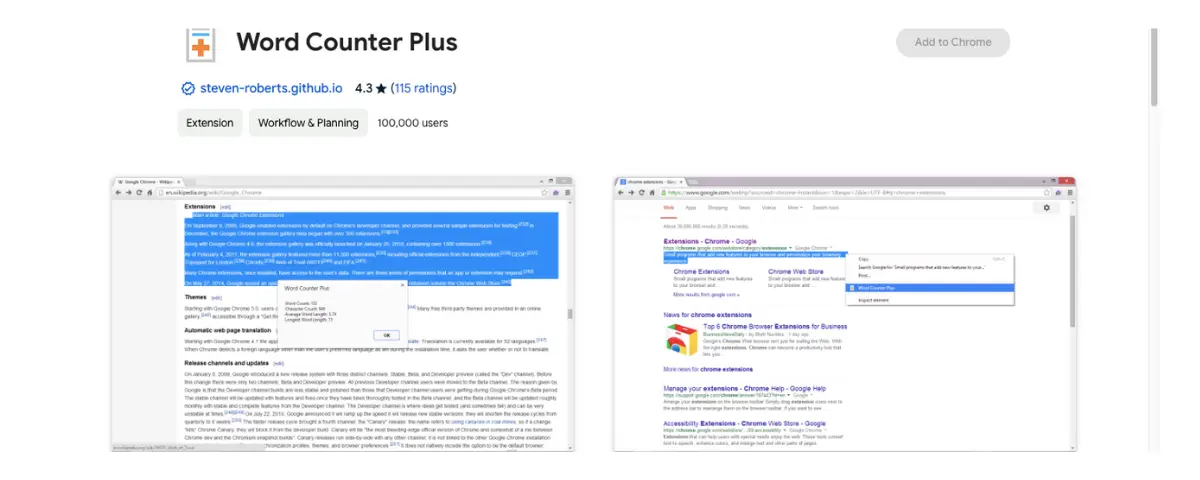 word counter - SEO Chrome Extensions