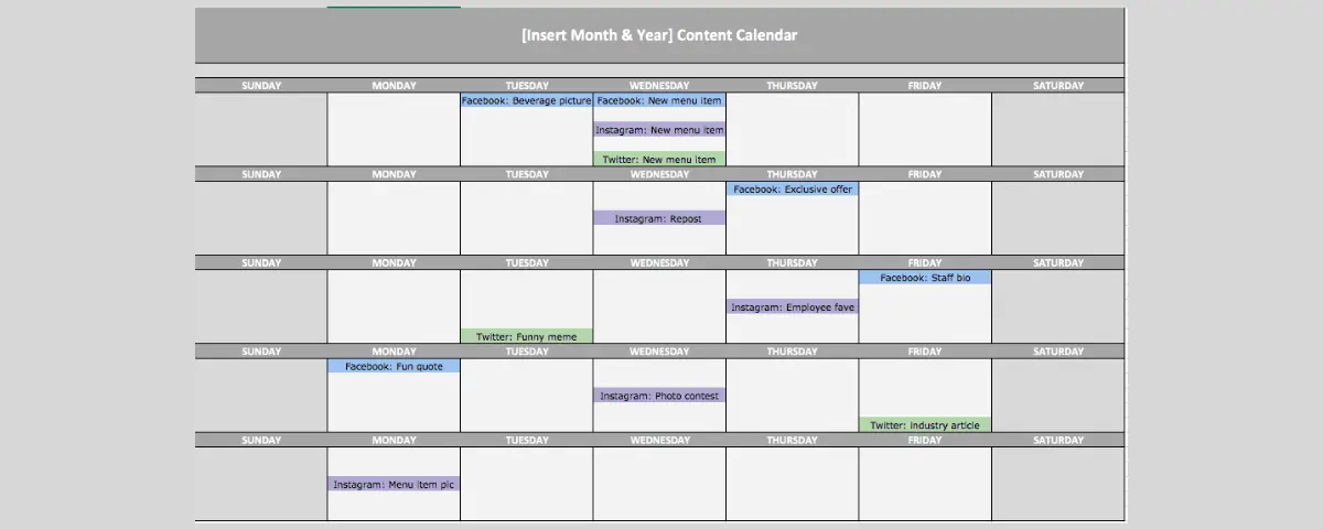 content calender