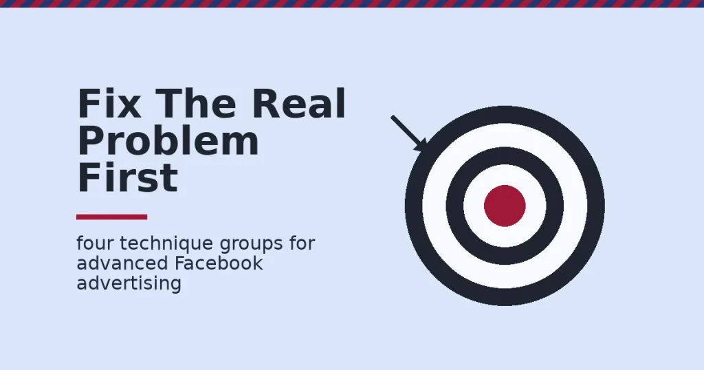 Advanced Facebook advertising illustrated as a target with a dart landing off-center, representing a missed diagnosis