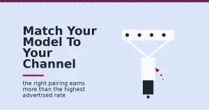Affiliate marketing for beginners featured image showing a funnel matching a commission model to a promotion channel