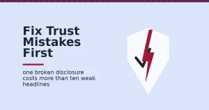 Illustration of affiliate marketing mistakes showing a trust shield cracked by one undisclosed mistake