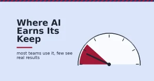 Gauge illustrating AI in digital marketing adoption outpacing real results