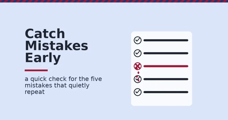 Checklist illustrating how to avoid digital marketing mistakes, with one missed row leaking into an error
