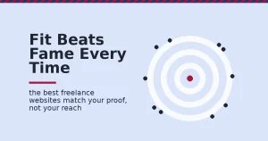 Target illustration showing scattered competing profiles around the rings and one precise fit in the bullseye for the best freelance websites
