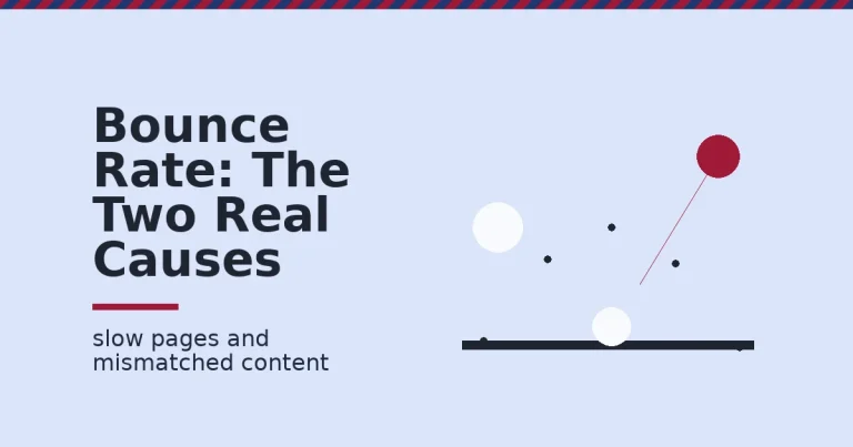 Bounce rate illustrated as a white ball bouncing on a floor while one red ball bounces away off the page