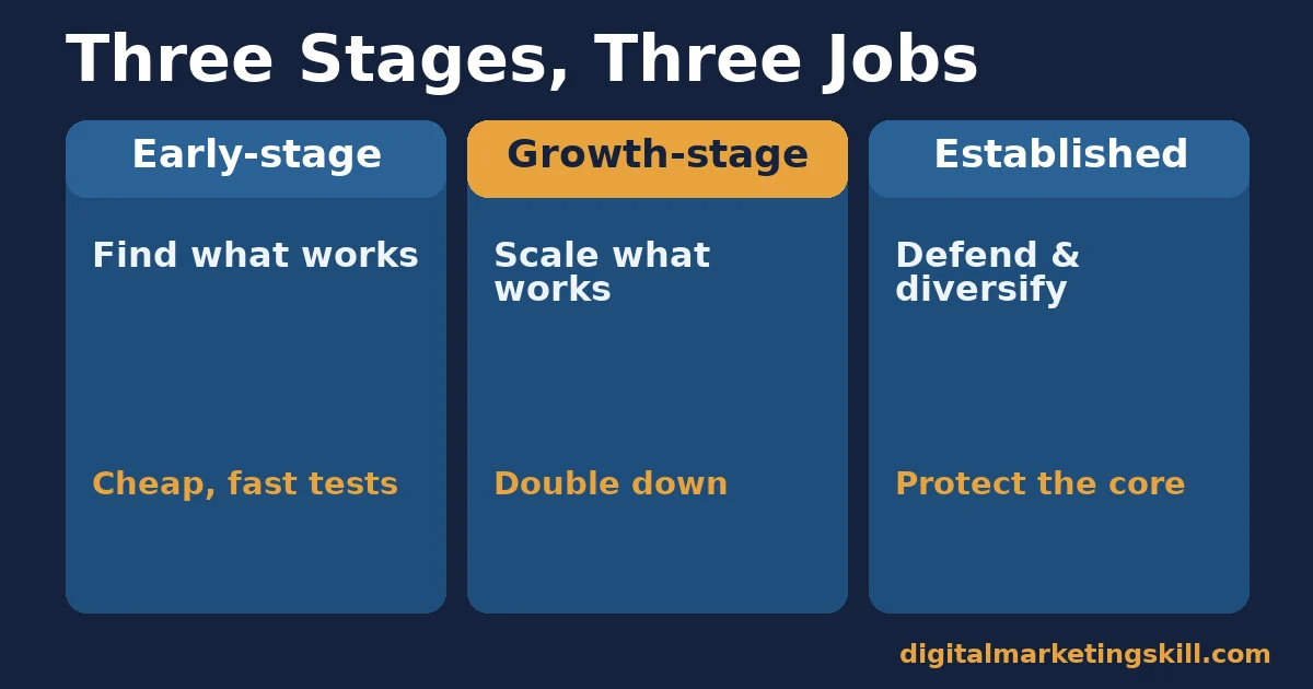 Choosing a marketing strategy comparison of early-stage, growth-stage and established businesses and their different jobs