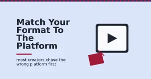 Content creator illustration showing a content piece fitting its platform slot and a mismatched piece falling away
