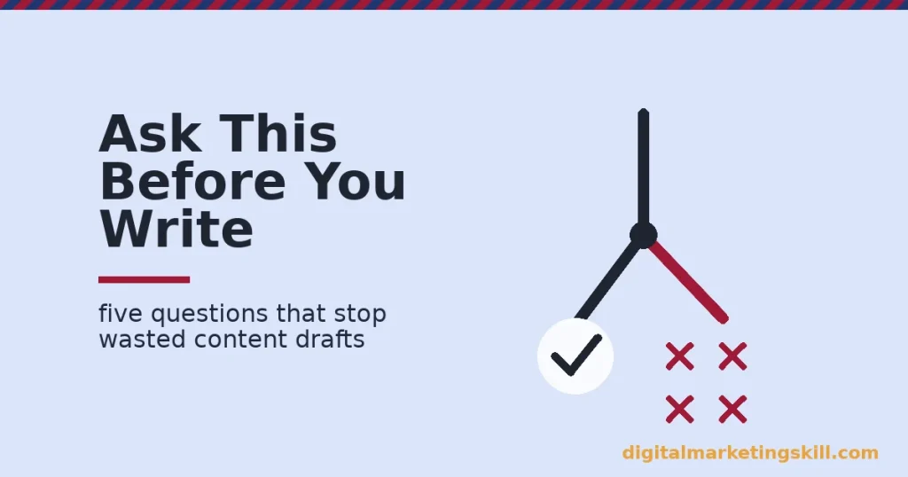Content marketing client questions fork between a clear brief and wasted drafts