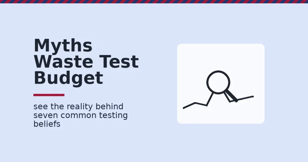 Conversion rate optimisation shown as a magnifying glass flagging a false spike on a results line chart