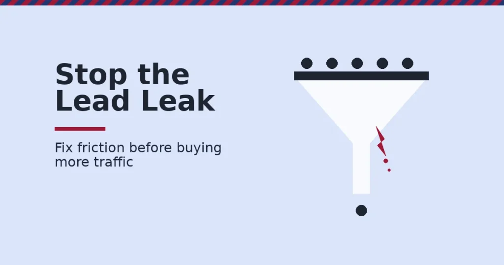 Funnel icon representing how to convert website traffic into leads by fixing friction