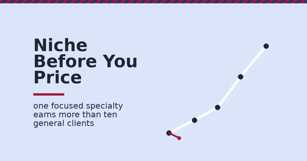 Illustration of a copywriting business showing a rising revenue line after a slow first year
