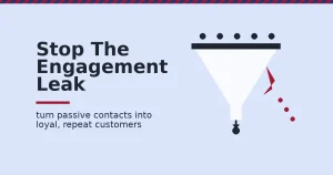 Funnel illustrating digital customer engagement leaking away through a crack