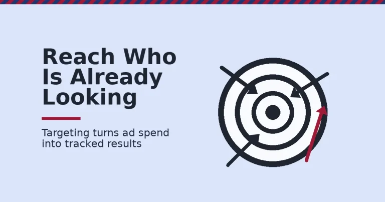 Digital marketing benefits shown as a target with dark arrows converging precisely and one crimson arrow missing wide