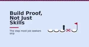 Digital marketing career path shown as stepping stones with one missing stone marked by a crimson gap