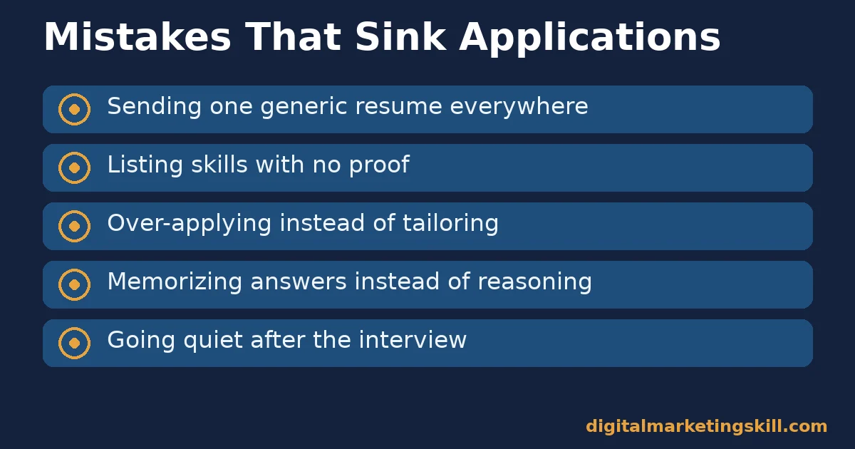 Five mistakes these digital marketing internship tips help you avoid Digital marketing internship tips checklist of five mistakes that sink applications