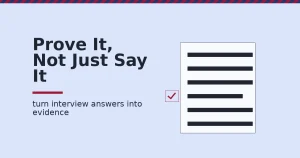 Digital marketing interview checklist with one proof point highlighted