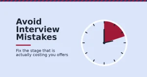Clock face illustrating that the first minutes of a digital marketing interview shape most hiring decisions, a key factor in avoiding digital marketing interview mistakes