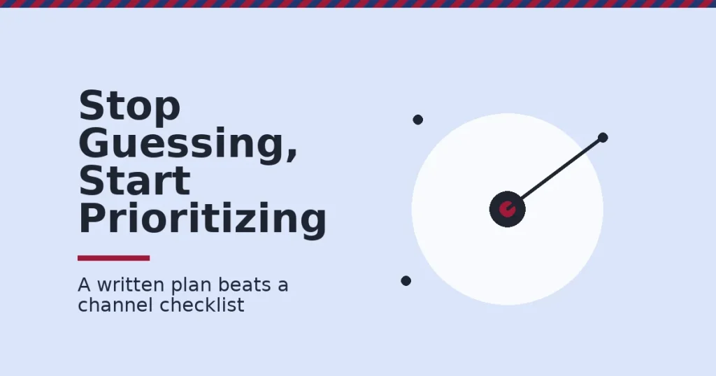 Digital marketing strategy shown as a target with one focused crimson hit at the center and scattered dark misses around it