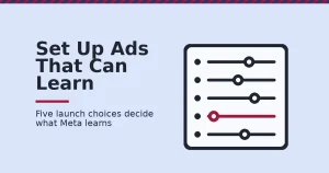 Facebook ad setup shown as a control panel with five sliders, one of them set wrong in red