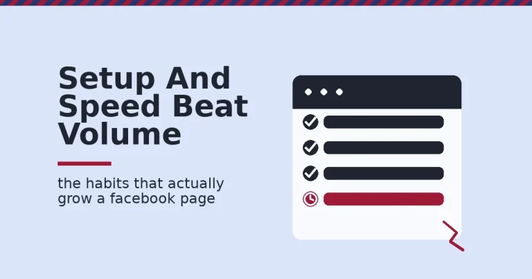 Facebook for business marketing shown as a page card with three replied comments in dark and one unanswered comment leaking in red under a stuck clock