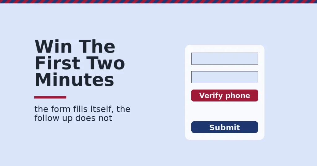 A Facebook lead ads form with a phone verification field highlighted in crimson