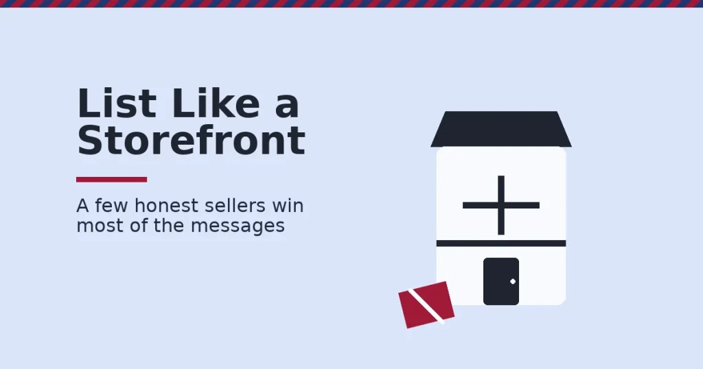 Facebook Marketplace illustrated as a storefront beside a discarded, torn classified ad slip