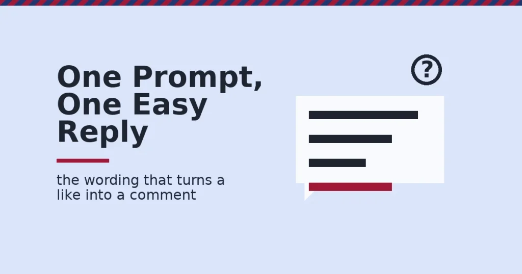 Speech bubble illustration showing facebook status ideas that turn a like into a comment