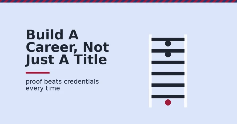 Illustration for a good digital marketing career showing a ladder with one broken rung