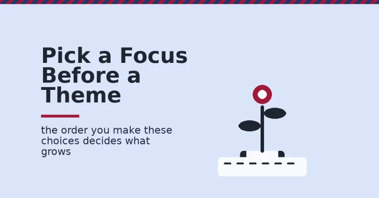 How to create a blog shown as a small flag with one red bloom planted on a page, representing a focused topic that grows
