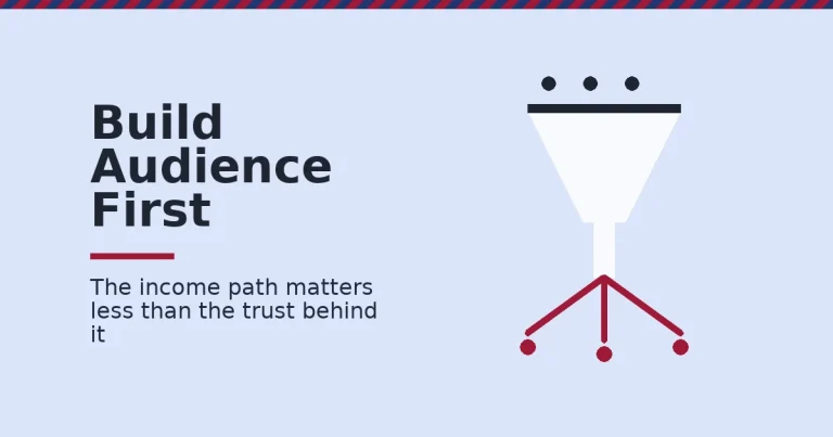 Illustration of an audience funnel splitting into several ways to make money on Instagram