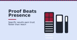 Market yourself online shown as one profile with a distinct crimson detail standing out against two plain, generic profiles