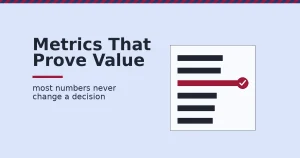 Illustration for how to measure content marketing: a dashboard with one highlighted metric that drives a decision