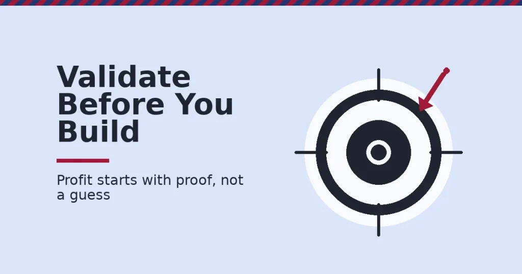 Online business featured image showing a target with an arrow missing the bullseye, representing unvalidated guesses