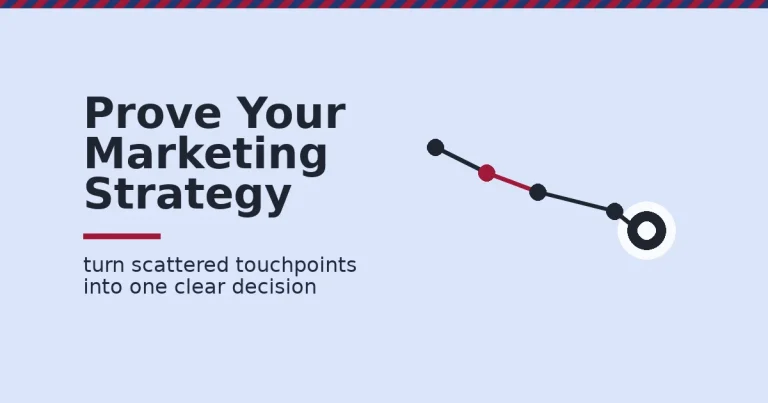 Chain of touchpoints leading to a target, illustrating an online marketing strategy that proves its results
