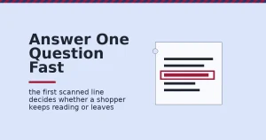 Illustration of a product description label with one key line highlighted in a crimson box