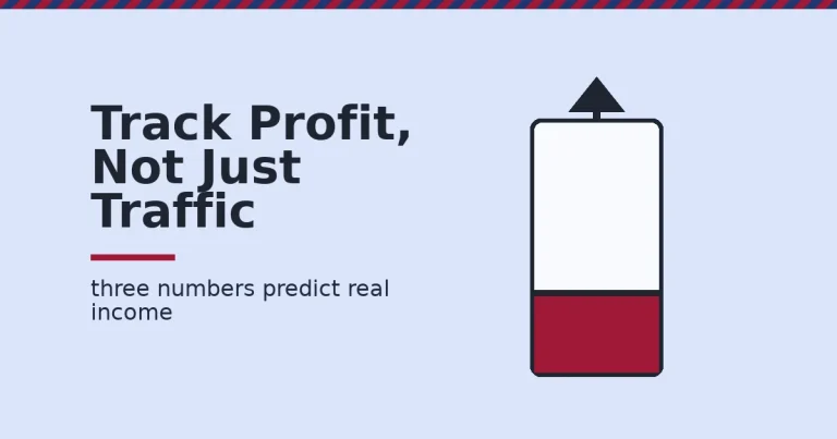 Bar illustrating how a profitable online business tracks profit after real costs, not just revenue