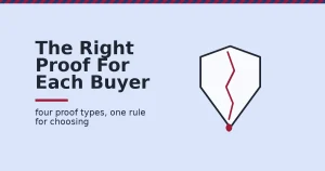 Social proof marketing illustration of a cracked trust shield representing unverifiable claims